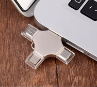 OTG 4 in 1 USB C Flash Drive, Flash Drive USB C 8GB 4GB 2GB 128GB 64GB 32GB, memori USB Stick tipe ganda 2.0