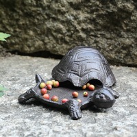 Statue de jardin décorative en fonte pour cache-clé de tortue, cachette secrète pour la maison, la cour et le patio