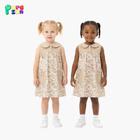 Puresun Vente en gros ODM Robes d'été personnalisées pour filles, longueur genou, col Peter, sans manches, respirantes, confortables, avec poches et imprimé floral 100%
