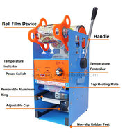 Scelleuse de Films Semi-Automatique Électrique pour Gobelets en Plastique, Machine à Sceller les Gobelets de Bubble Tea à Vendre
