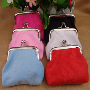 Nuovo colore caramella 3 pollici <span class=keywords><strong>donna</strong></span> peluche pochette borsa a gettoni mini borsa cosmetica fibbia chiusura a scatto <span class=keywords><strong>portafoglio</strong></span> autunno e inverno - Product Image 1