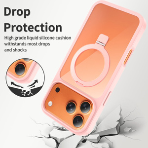 เคสโทรศัพท์แม่เหล็กแบบกำหนดเอง OEM พร้อมโลโก้ วัสดุผสม PC+TPU ดีไซน์บาง กันลื่น จับกระชับ ทำความสะอาดง่าย พื้นผิวเรียบ สำหรับ iPhone 15 16 17 18 Pro Max - Product Image 2