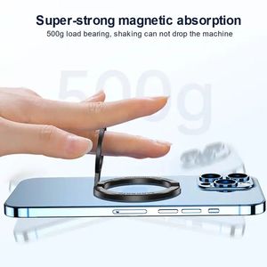 Fuerte magnético 360 grados anillo agarre de dedo soporte de anillo de aleación de Zinc Delgado pequeño portátil plegable soporte de teléfono de Metal - Product Image 4
