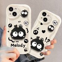 Coques de téléphone portable en TPU As Brand Coal Ball Doll Cartoon pour iPhone 14, protection intégrale antichoc avec support de téléphone, rouge 7p/8p