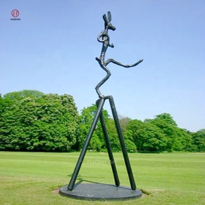 รูปปั้นกระต่ายทองเหลืองสำหรับตกแต่งสวนกลางแจ้งแนวโบราณรูปปั้นกระต่ายสีบรอนซ์เต้นรำรูปปั้นกระต่ายโดย <span class=keywords><strong>Barry</strong></span> flanagan - Product Image 5