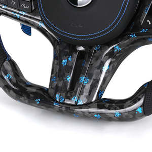 Volante Específico de Fibra de Carbono Forjada Azul <span class=keywords><strong>LED</strong></span> para BMW G20 G21 G30 M2 G87 M3 G80 G81 M4 G42 G82 M5 F90 G05 G06X5MF95X3MF97 - Product Image 5