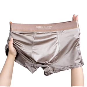 Fizzoqi & Story Men Satin Ice <b>Silk</b> Boxer Briefs Soft Breathable Comfortable Fashion Daily <b>Underwear</b> - Product Image 6