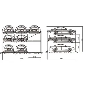 Chất lượng cao xe bãi đậu xe nâng đa cấp dọc xe lưu trữ xe bãi đậu xe nâng hệ thống bãi đậu xe dọc