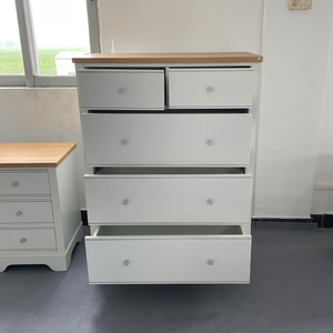 Gabinete de almacenamiento de cinco cajones Simple Escandinavo de viento cremoso, muebles blancos de lujo ligeros, dormitorio, sala de estar, entradas pequeñas - Product Image 5