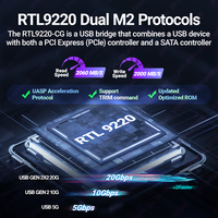 JEYI Factory 20Gbps RGB M.2 NVMe boîtier SSD USB3.2 Gen2x2 boîtier en aluminium pour SSD PCIe 4 To avec UASP/Trim & 9220 Chip