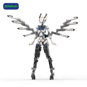 ชุดหุ่นยนต์ตัวต่อรูปนางฟ้าสำหรับผู้หญิง Moc ตุ๊กตากระต่ายมีปีกสำหรับผู้หญิงชุดอิฐของเล่นของขวัญสำหรับเด็ก