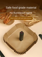 Papier sulfurisé jetable résistant à la chaleur pour friteuse à air, idéal pour la cuisson du poulet, des biscuits et du pain, revêtement numérique