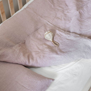 Sábanas de lino francés lavadas con piedra neutra antialérgica <span class=keywords><strong>para</strong></span> recién nacidos, sábanas de cuna ajustadas <span class=keywords><strong>para</strong></span> bebés, juego de cama suave <span class=keywords><strong>para</strong></span> niños - Product Image 4