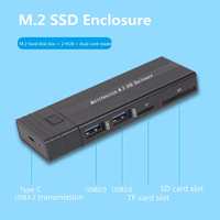 Caja de disco duro móvil multifuncional Caja de disco duro de estado sólido de doble protocolo M.2 a tipo C con estación de acoplamiento USB HUB.