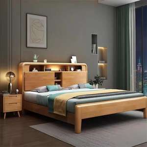 Habitación de alquiler de cama sencilla y barata, apartamento de 1,8 m doble para hombre, almacenamiento, cama de matrimonio, <span class=keywords><strong>camas</strong></span> de madera tamaño King - Product Image 6