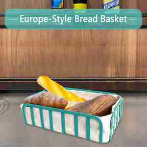 Nouveau Design Rectangulaire En Acier Baguette Bagel Croissant pâtisserie LFGB En Métal restaurant <span class=keywords><strong>corbeille</strong></span> <span class=keywords><strong>à</strong></span> <span class=keywords><strong>pain</strong></span> avec <span class=keywords><strong>tissu</strong></span> Pour Boulangerie Café - Product Image 3