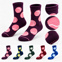 Chaussettes de sport athlétiques pour femmes, motif balles de tennis colorées, pour l'entraînement sur le terrain, chaussettes de tennis tendance