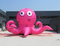 Maßgefertigtes Riesiges Aufblasbares Plüsch-Oktopus-Cartoon-Maskottchen, Luftdichtes Aufblasbares Meerestier für Einkaufszentrum-Events und Partydekoration