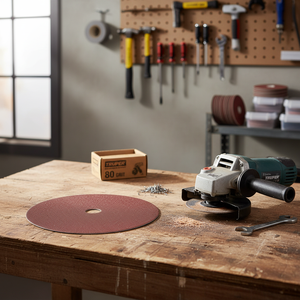 Disco abrasivo con supporto in fibra BOX 5 7', grana 80, TRUPER - Product Image 3