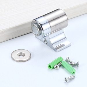 Butée de porte magnétique en alliage de zinc à fixation au sol, amortisseur de porte de salle de bain, design invisible, durable - Product Image 1