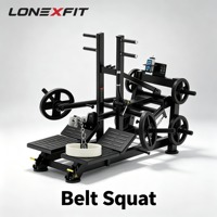 Machine à Squats à Courroie à Charge de Plaques avec Plateforme Réglable Zéro Pression sur le Dos, Usage Commercial Robuste pour Entraînement de la Partie Inférieure du Corps en Salle de Sport