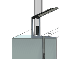 Rampe en verre en aluminium en forme de U, sans cadre, pour balcon et patio, balustrade d'escalier, main courante, design de base de marche