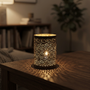 Jaula para velas perforada y grabada - Product Image 1