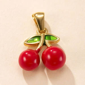 Colgantes de Lujo de Acero Inoxidable 316 con Baño de Oro de 14k y 18k, Resistentes al Deslustre, con Dije de Cereza para Fabricación de Joyas, Ideales para Collares y Pulseras - Product Image 4