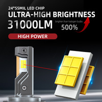 Phare de voiture LED à trois tubes en cuivre haute puissance 75W, H7 super lumineux, H4 faisceau lointain et proche intégré, éclairage LED de voiture P7Q