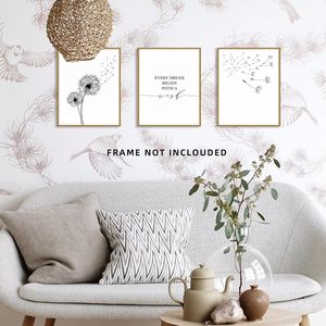 Quadro su Tela Minimalista Nordico con Disegno a Linee <span class=keywords><strong>di</strong></span> Dente <span class=keywords><strong>di</strong></span> Leone, Poster con Citazione Ispirazionale, Decorazione Murale Moderna per la Casa - Product Image 4