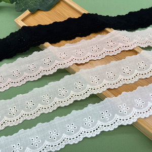 Tela de encaje fino de algodón 100% de 4cm de ancho, rosa claro, malla negra, cuello alto, vestido de princesa Lolita para niños con puños de animales - Product Image 1