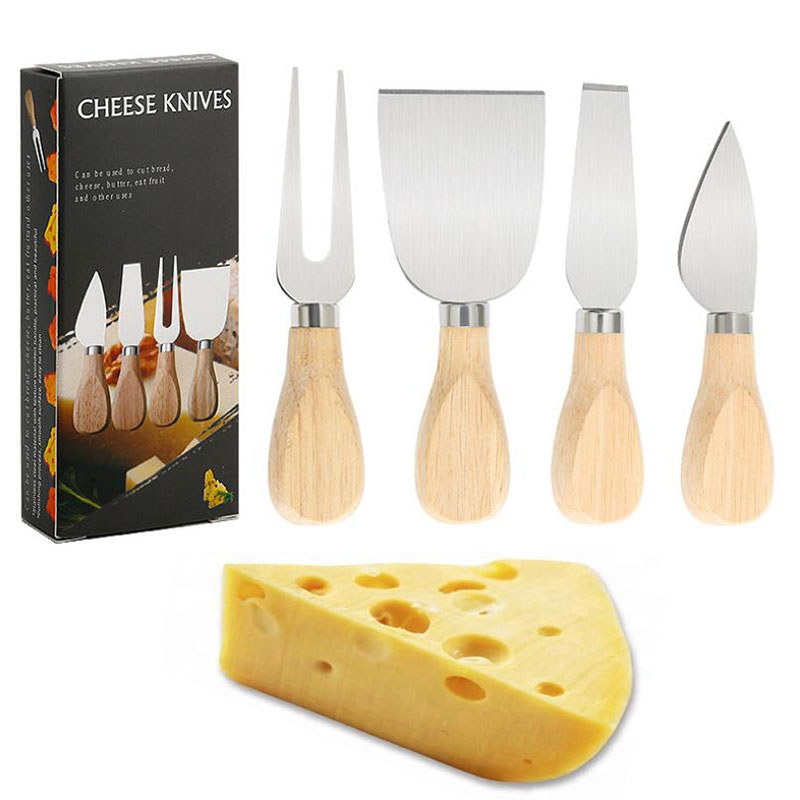 4 предмета ножей для резки сыра из нержавеющей стали с логотипом на заказ