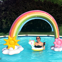 Jouet gonflable pour enfants, jouet à pulvérisation d'eau arc-en-ciel, pont en arc, 260x170x80cm