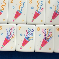 Jeu de tuiles de Mahjong Hanouka style américain – Cadeau festif