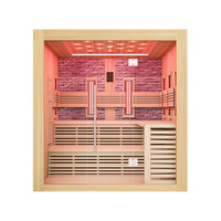 Série de pierres coulées Sauna infrarouge lointain de luxe pour 2 personnes Hammam Spa extérieur Bain de vapeur Cabine Sauna à vapeur sèche en bois