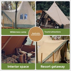 <span class=keywords><strong>Tipi</strong></span> <span class=keywords><strong>Glamping</strong></span> Personalizado de Lujo, Grande, para Cuatro Estaciones, de Una Habitación, Resistente a los Rayos UV, Ignífugo e Impermeable, de Oxford 900D de Alta Resistencia - Product Image 5