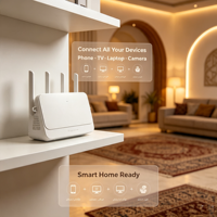 Router WiFi 6 Enterprise AX3000 360 T7 Dual Band Gigabit Nirkabel 4 Port RJ45 Kompatibel Chipset MT7981B