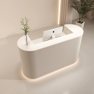Mostrador Curvo Minimalista Pequeño para <span class=keywords><strong>Consultorio</strong></span> <span class=keywords><strong>Dental</strong></span>, Recepción <span class=keywords><strong>de</strong></span> Tienda <span class=keywords><strong>de</strong></span> Ropa, Recepción <span class=keywords><strong>de</strong></span> Hospital <span class=keywords><strong>Dental</strong></span> y Caja - Product Image 2