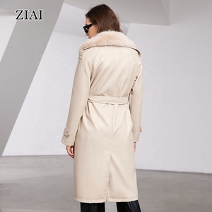 Nuove giacche di <span class=keywords><strong>pelliccia</strong></span> da donna a doppio petto giacche invernali cappotti lunghi alla moda alla moda cappotti in pelle da donna bordati di <span class=keywords><strong>pelliccia</strong></span> - Product Image 2