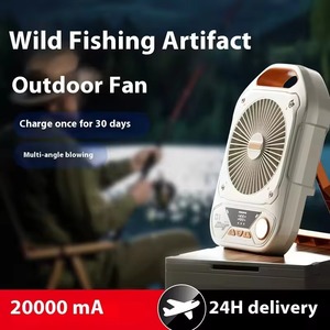 Ventilateur de camping portable et durable pour l'extérieur, batterie 10000 mAh, lumière LED, 90. Oscillation automatique, sans fil, idéal pour le camping et l'utilisation sur le bureau - Product Image 4