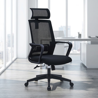 Chaise de bureau de direction à dossier haut chaise de bureau du personnel Base en plastique inclinable-verrouillage dossier haut maille ergonomique bureau de direction Chai