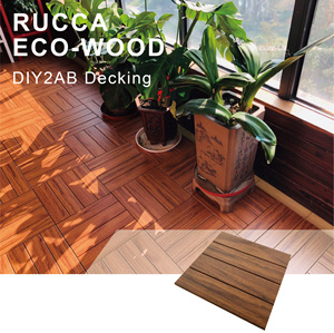 Foshan moderno WPC madera plástico compuesto 300*300mm azulejos de cubierta entrelazados <span class=keywords><strong>terraza</strong></span> impermeable DIY para Interior/Exterior - Product Image 4