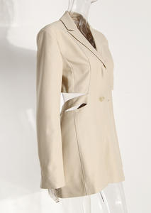 Vestido de <span class=keywords><strong>mujer</strong></span> 2023 primavera y verano nueva personalidad ahuecada cintura adelgazante <span class=keywords><strong>traje</strong></span> de un botón vestido de fiesta vestido de cóctel - Product Image 5