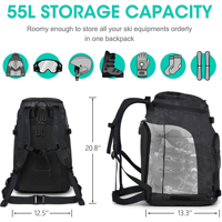 Vente en gros 55L sac à dos sac de voyage pour équipement de ski fabricants accessoires de sports d'hiver chaussures de ski étanches sac coussin d'air