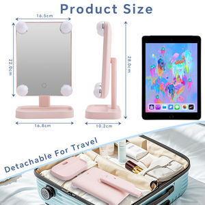 Miroir de maquillage en bois de houx rechargeable portable capteur tactile miroir cosmétique professionnel adapté aux voyages pour artistes acteurs - Product Image 5