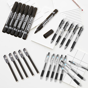 Stylos gel Crown Writing 0,5 mm, ensemble de papeterie de bureau, encre noire, stylos à bouton-poussoir - Product Image 1