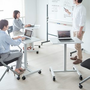 Podium Wohn accessoires Modernes Design Weiß Höhen verstellbar Mobile Laptop Tisch brems rollen Tragbarer rollender Computerst änder - Product Image 2