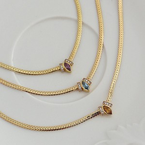 Oeil de Cheval en Acier Inoxydable Zircon Collier Os de Serpent Chaîne de Base Fashion Light Luxury Clavicule <span class=keywords><strong>Chain</strong></span> <span class=keywords><strong>Name</strong></span> Necklace