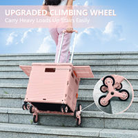 Chariot pliable avec roues et poignée en PU, capacité de 110 lb, idéal pour le camping