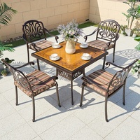 Meubles de jardin extérieurs de haute qualité Patio en fonte d'aluminium Balcon Table basse et chaises
